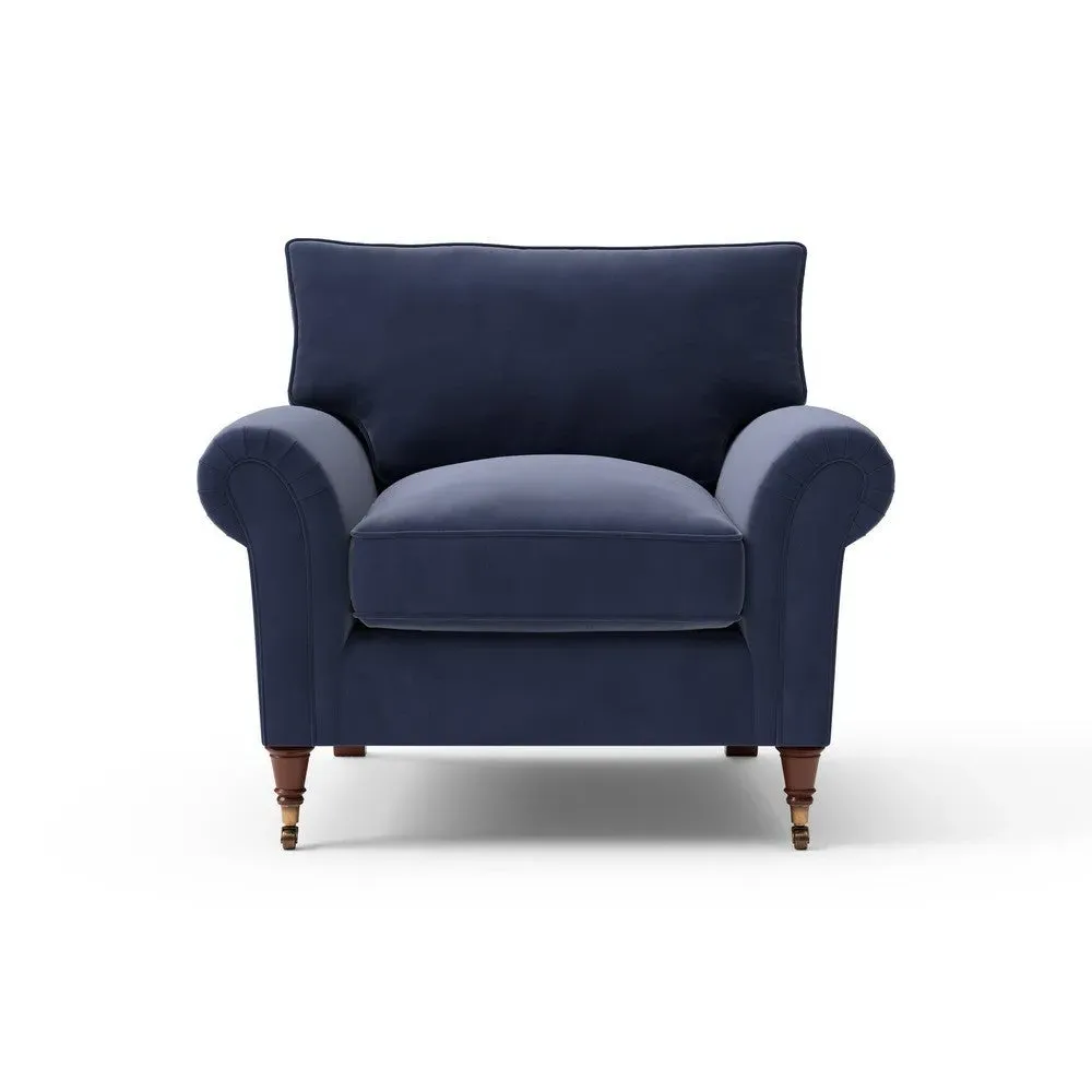 Armchair - Deep Blue, Velvet
