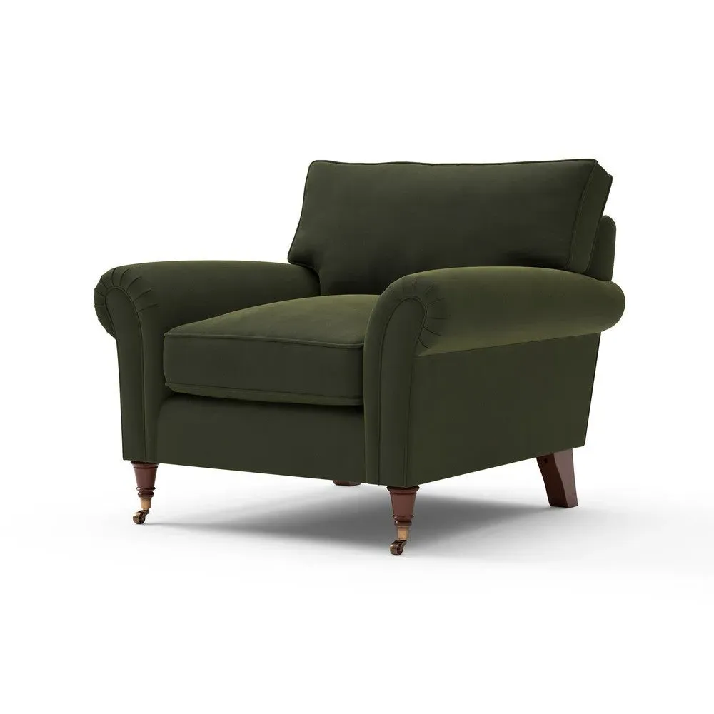 Armchair - Forest Green, Velvet