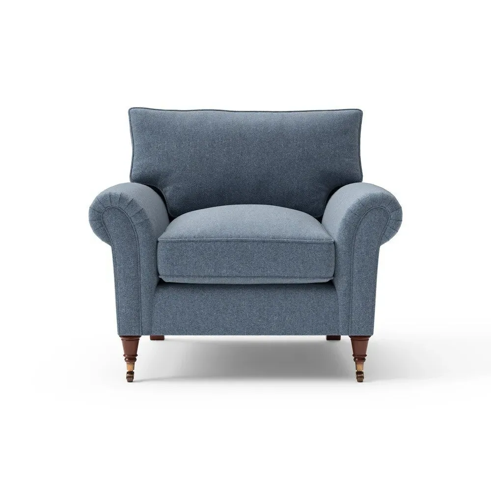 Armchair - Indigo, Rustic Weave