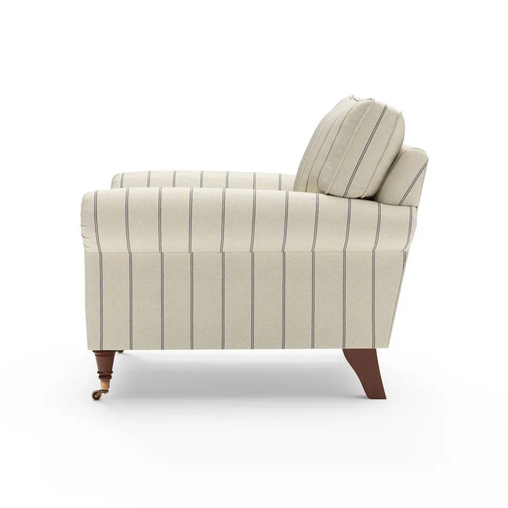 Armchair with Castor Feet - Charcoal, Compton Stripe