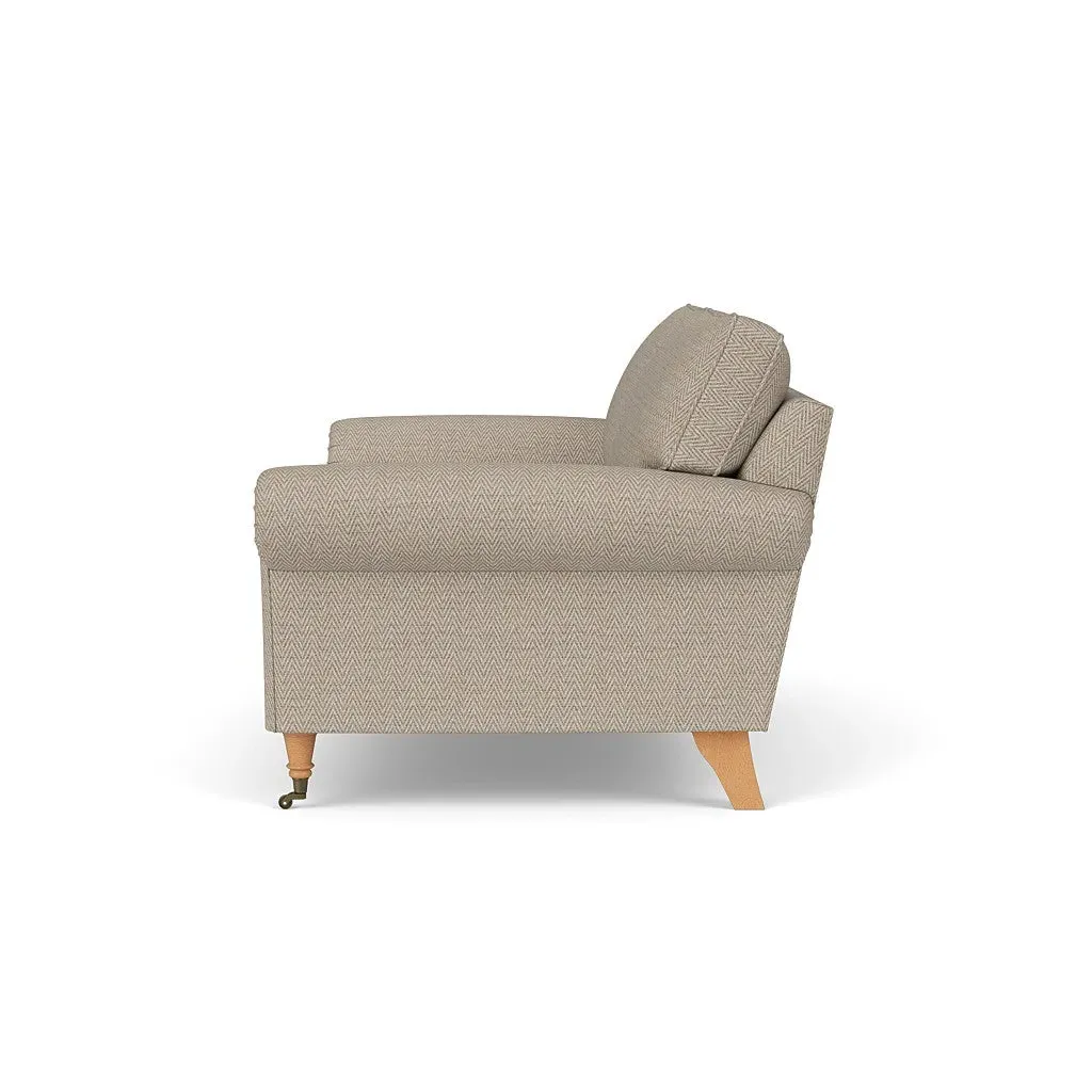 Large 2-Seater Sofa - Natural, Herringbone Weave