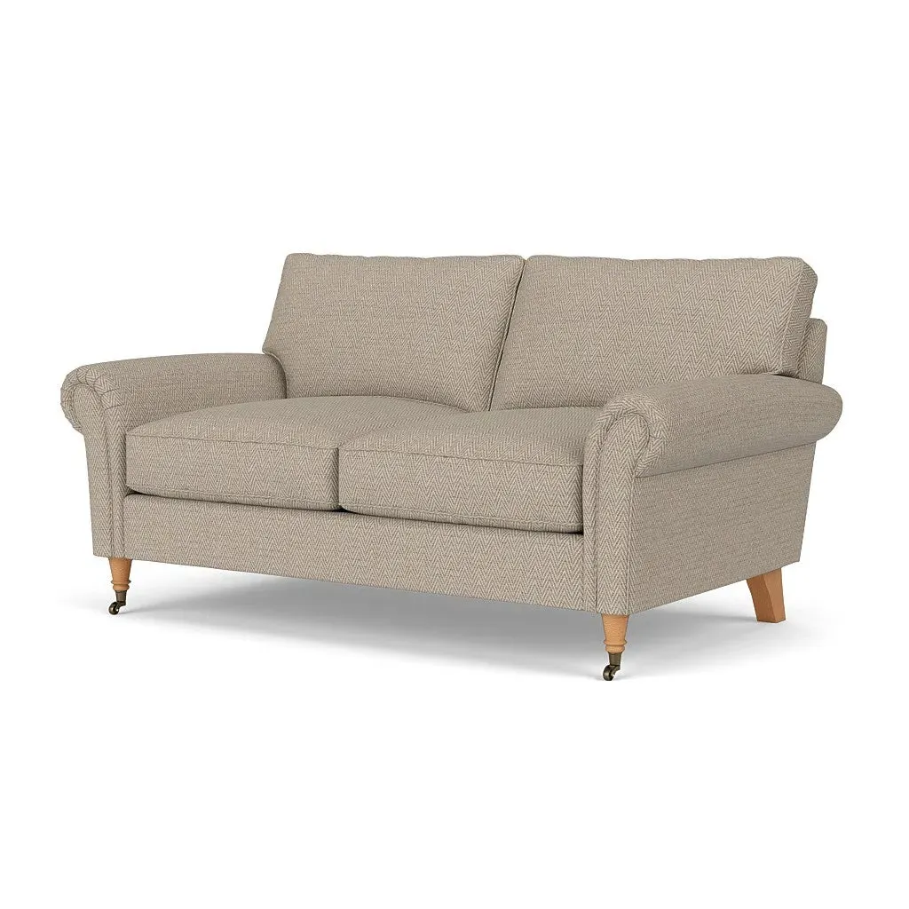 Large 2-Seater Sofa - Natural, Herringbone Weave