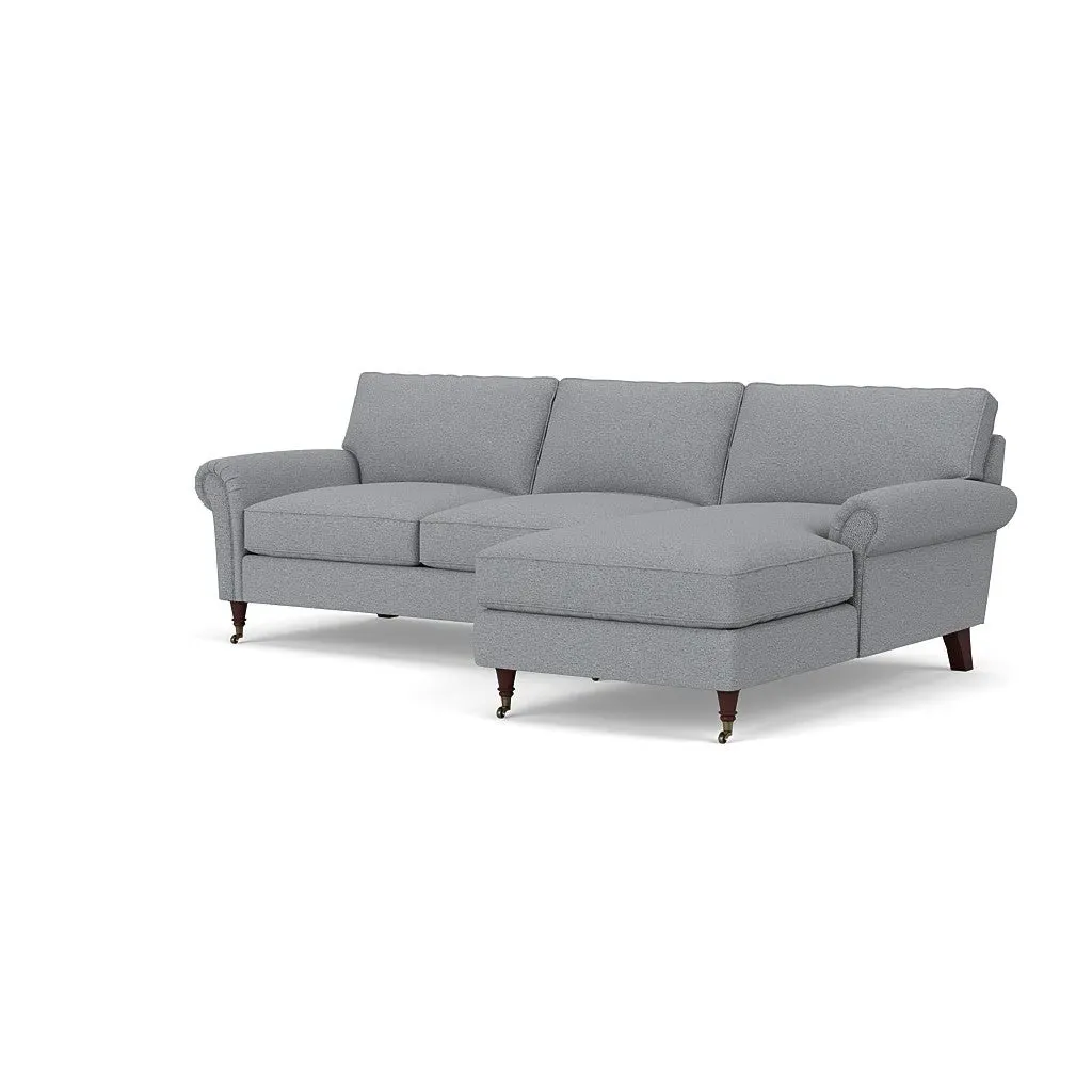 Large Left Hand Chaise - Blue Marl, House Weave