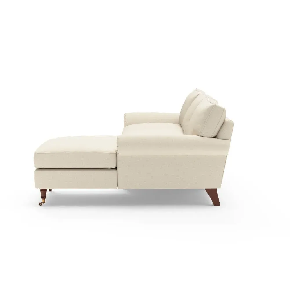 Large Left Hand Chaise - Cream, House Weave