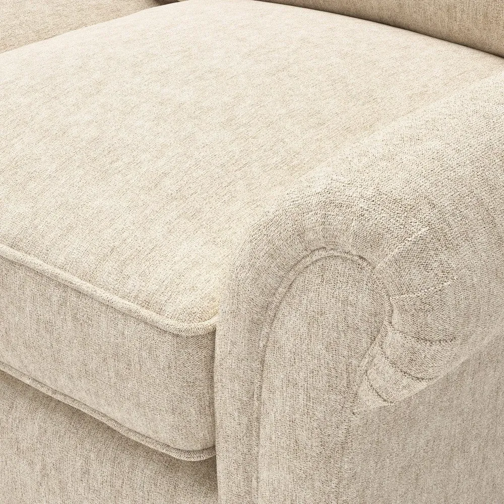 Large Left Hand Chaise - Natural, Aquaclean Oxford