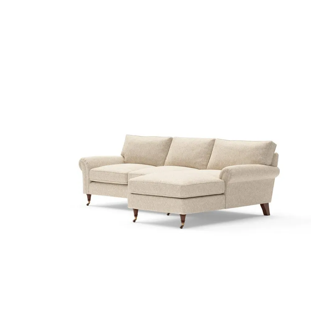 Large Left Hand Chaise - Natural, Aquaclean Oxford