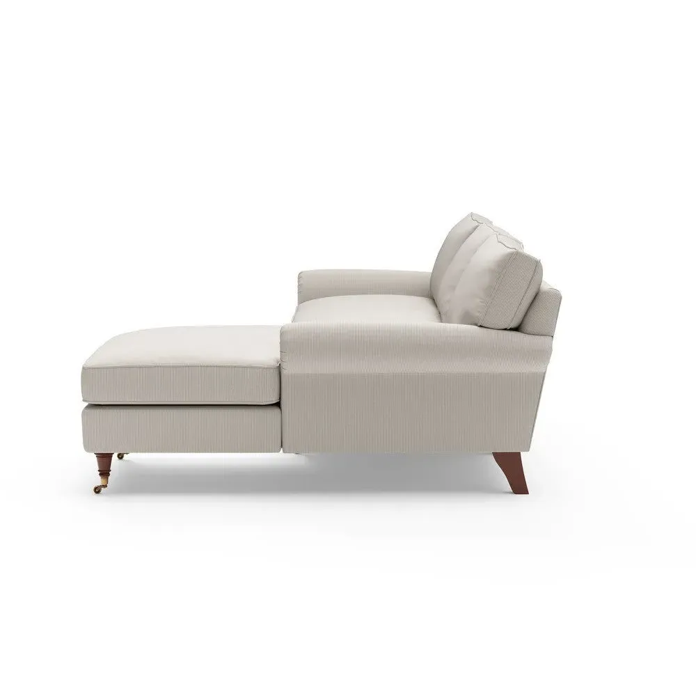 Large Left Hand Chaise - Natural, Broadway Stripe