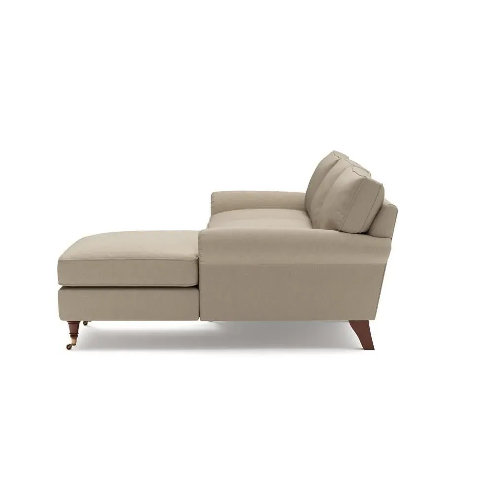 Large Left Hand Chaise - Natural, House Linen Mix