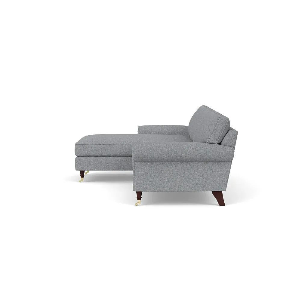 Large Right Hand Chaise - Blue Marl, House Weave