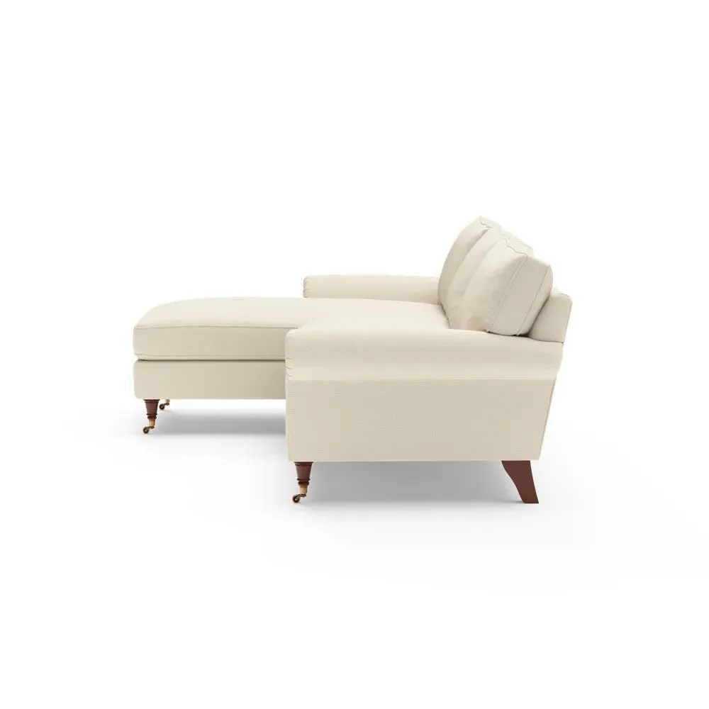 Large Right Hand Chaise - Cream, House Weave