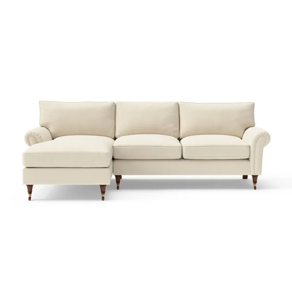 Large Right Hand Chaise - Cream, House Weave