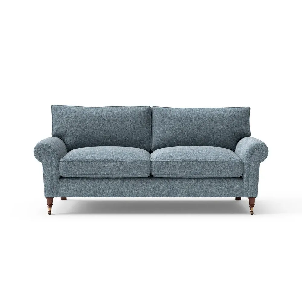 Osbourne 3-Seater Sofa - Mid Blue, Aquaclean Oxford