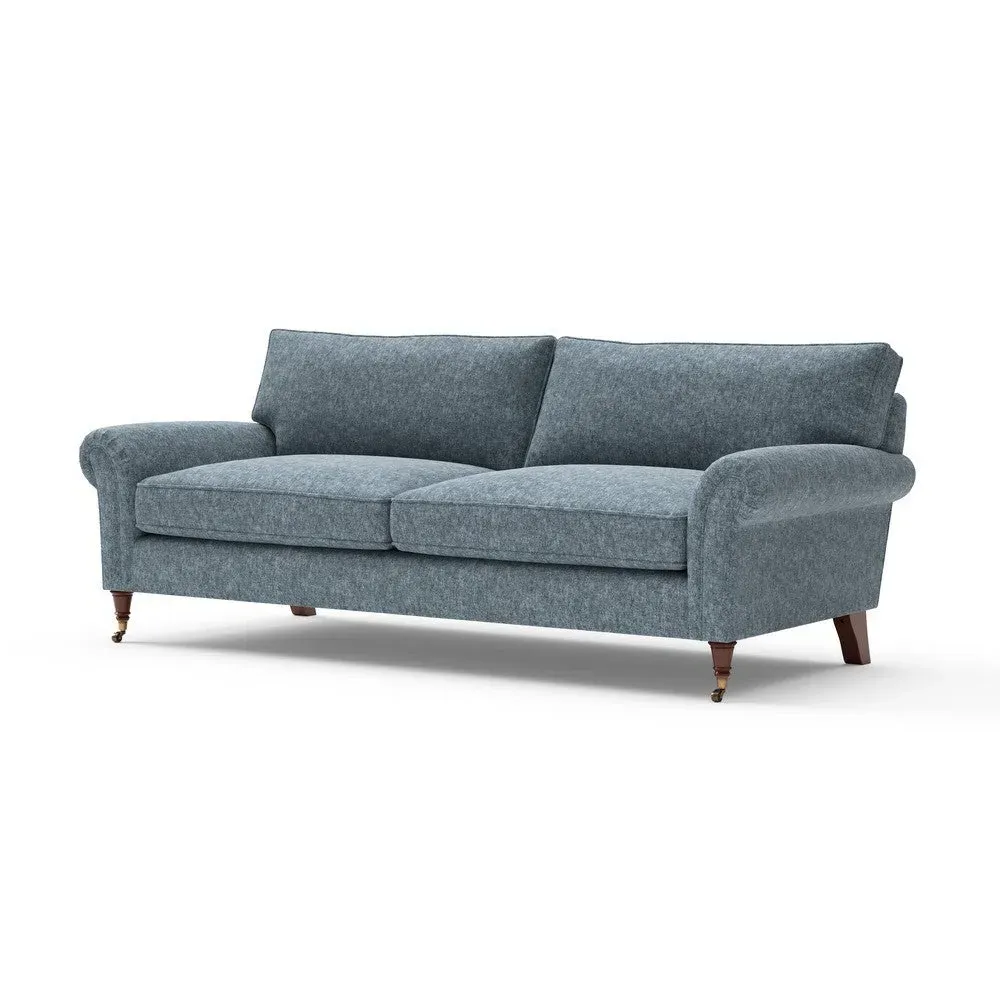 Osbourne 4-Seater Sofa - Mid Blue, Aquaclean Oxford