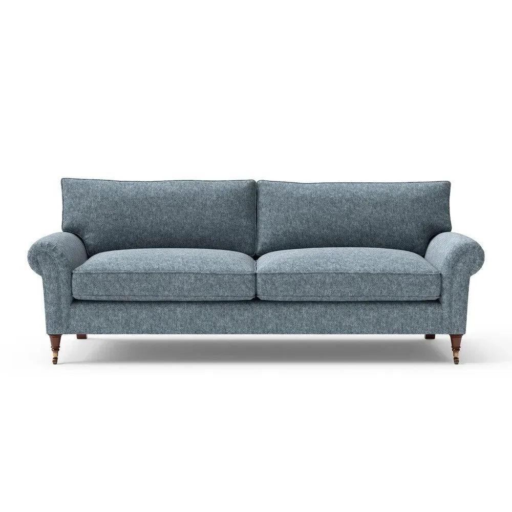 Osbourne 4-Seater Sofa - Mid Blue, Aquaclean Oxford