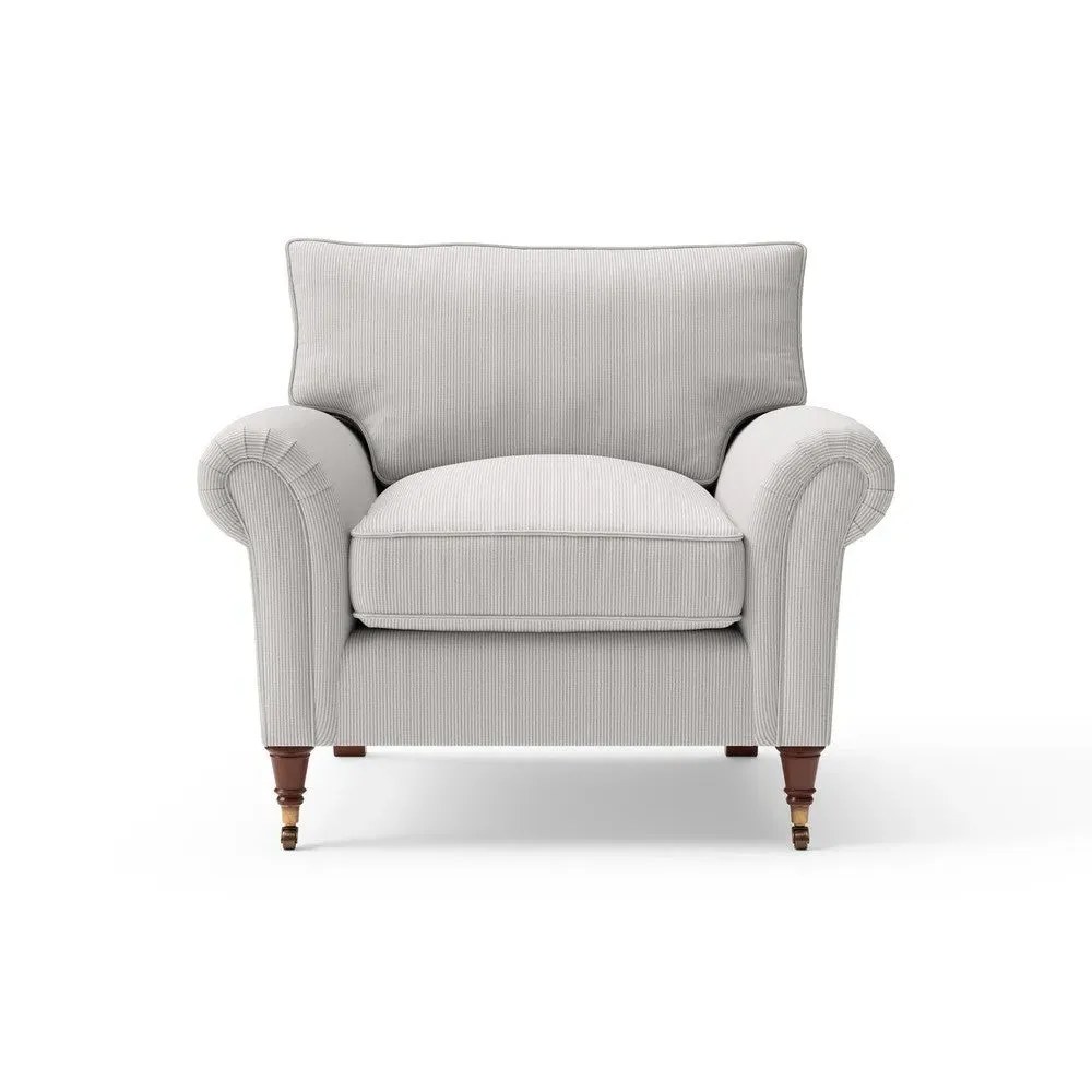Osbourne Armchair - Grey, Broadway Stripe