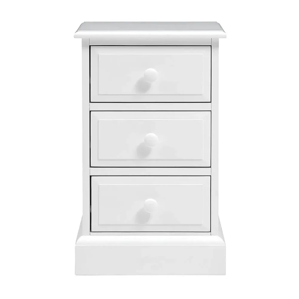 Cotswold Company 3-Drawer Bedside Table - White, Pine by The Cotswold Company, image 3