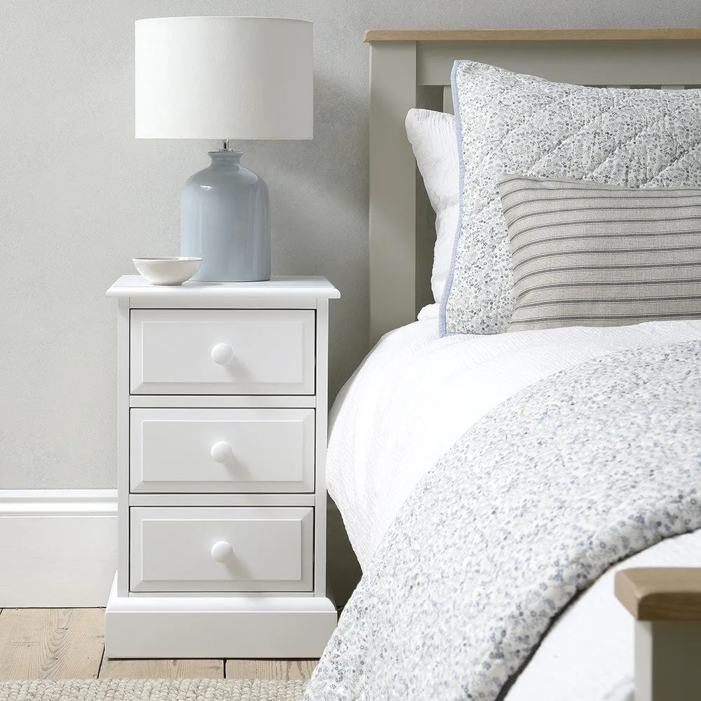 3 Drawer Bedside Table - White, Pine image