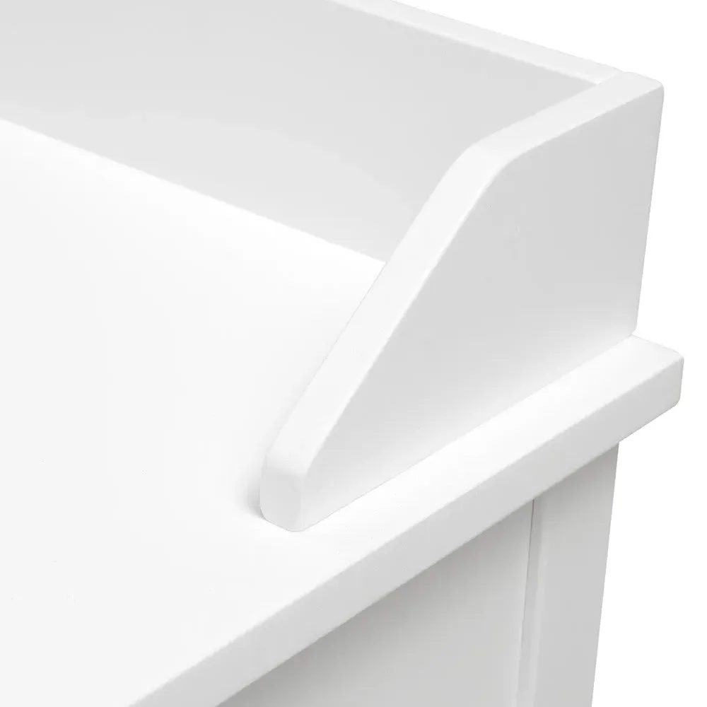 Large Study Desk with Storage - White