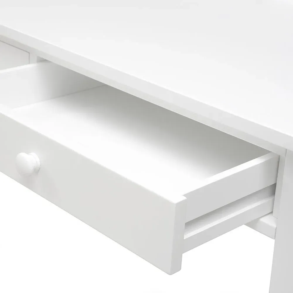 Large Study Desk with Storage - White