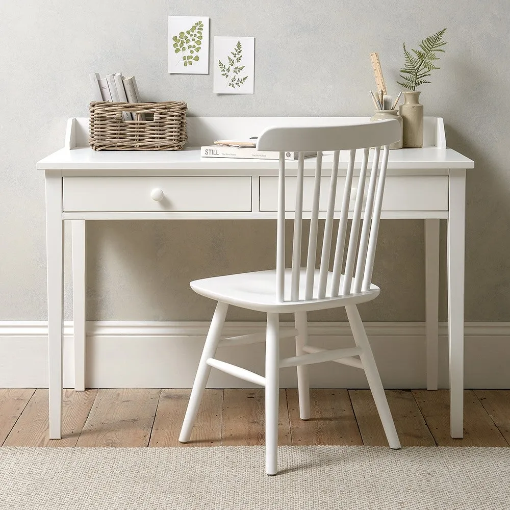 Large Study Desk with Storage - White