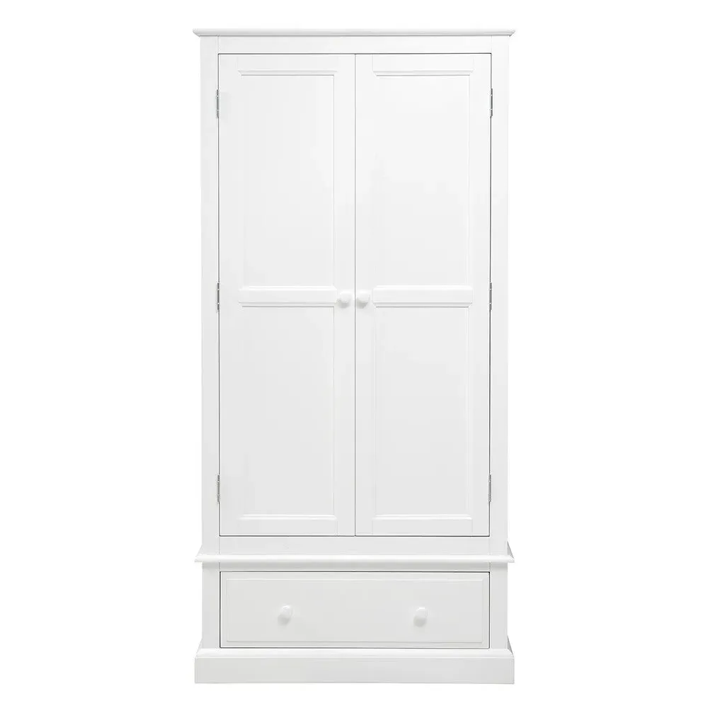 Narrow Double Wardrobe - White