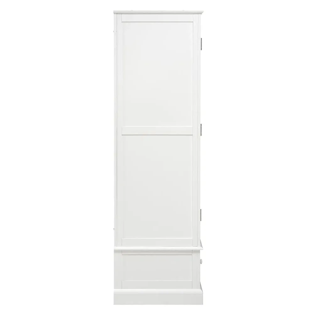 Narrow Double Wardrobe - White
