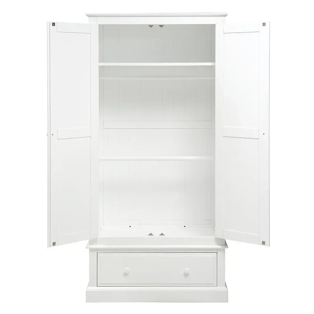 Narrow Double Wardrobe - White