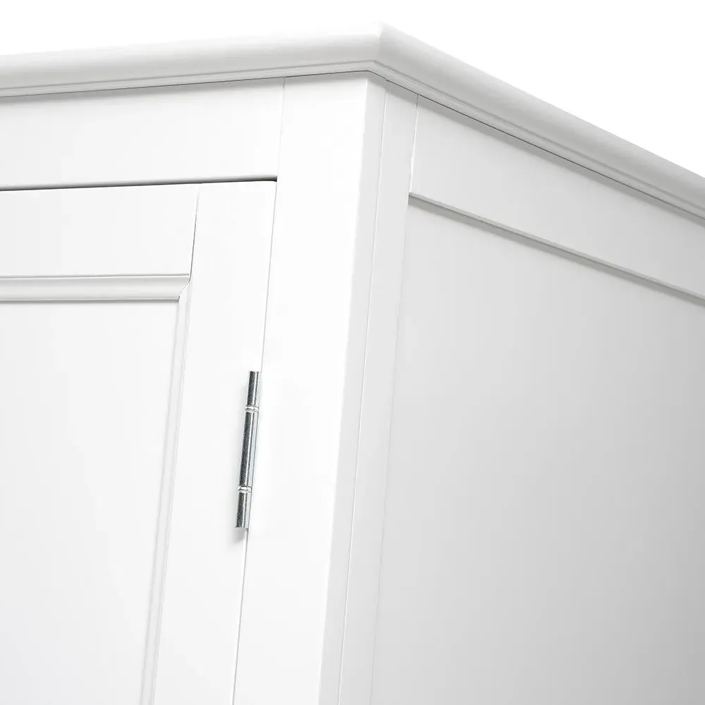 Narrow Double Wardrobe - White