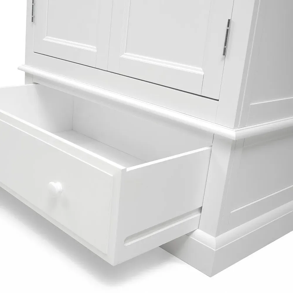Narrow Double Wardrobe - White