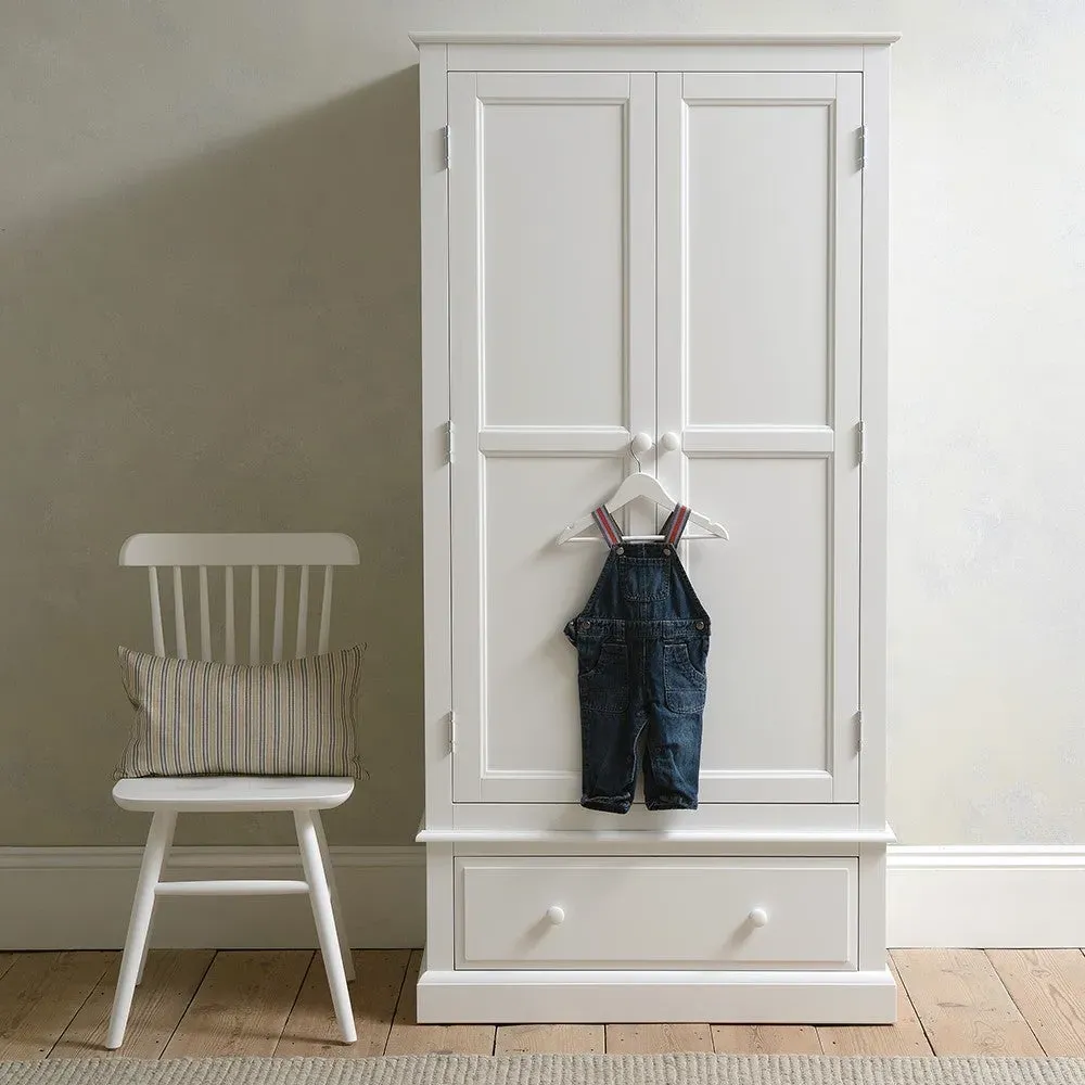 Narrow Double Wardrobe - White image