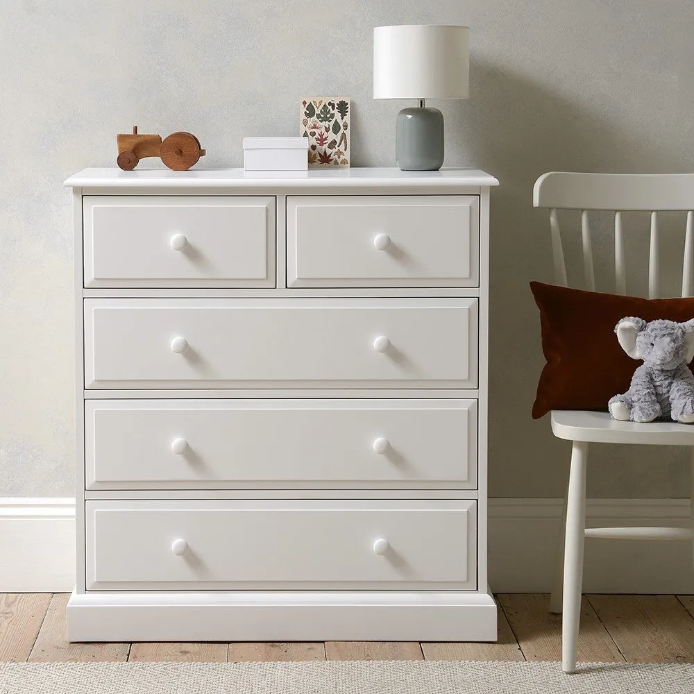 Pensham 5 Drawer Chest - White, Pine image