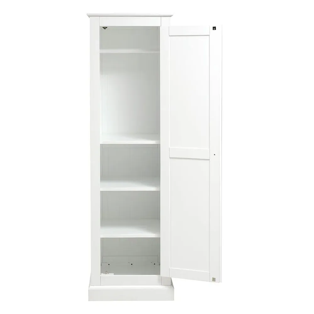 Single Wardrobe - White, Pine