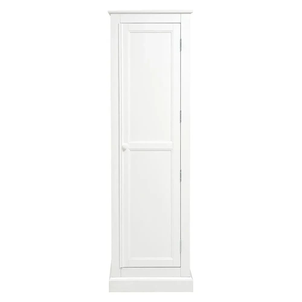Single Wardrobe - White, Pine