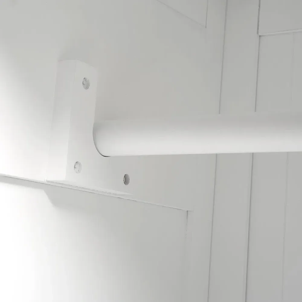 Single Wardrobe - White, Pine