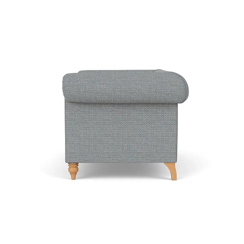 2-Seater Sofa - Navy, Herringbone Weave