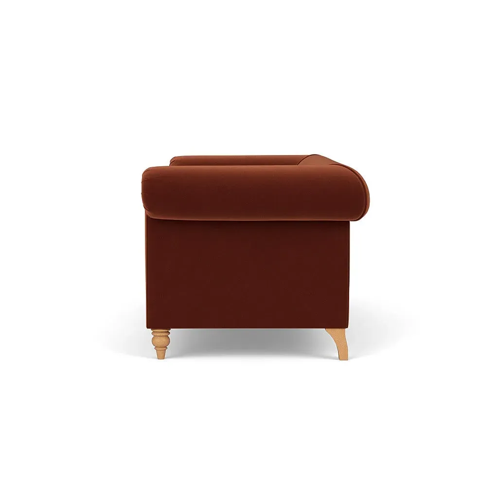 3-Seater Sofa - Brick, Matt Velvet