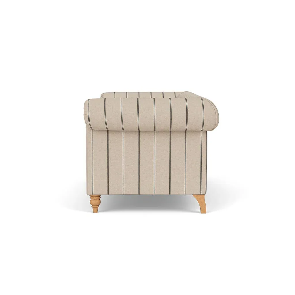 3-Seater Sofa - Charcoal, Compton Stripe