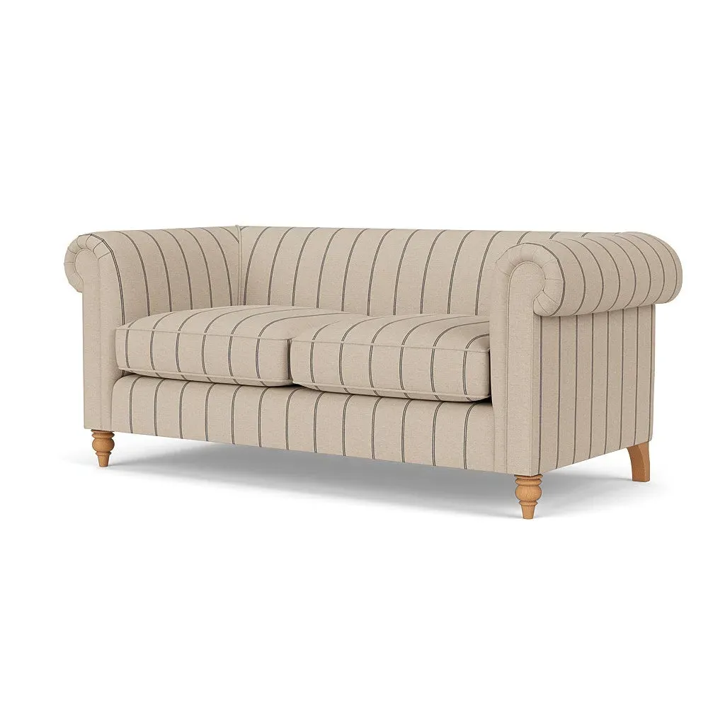 3-Seater Sofa - Charcoal, Compton Stripe