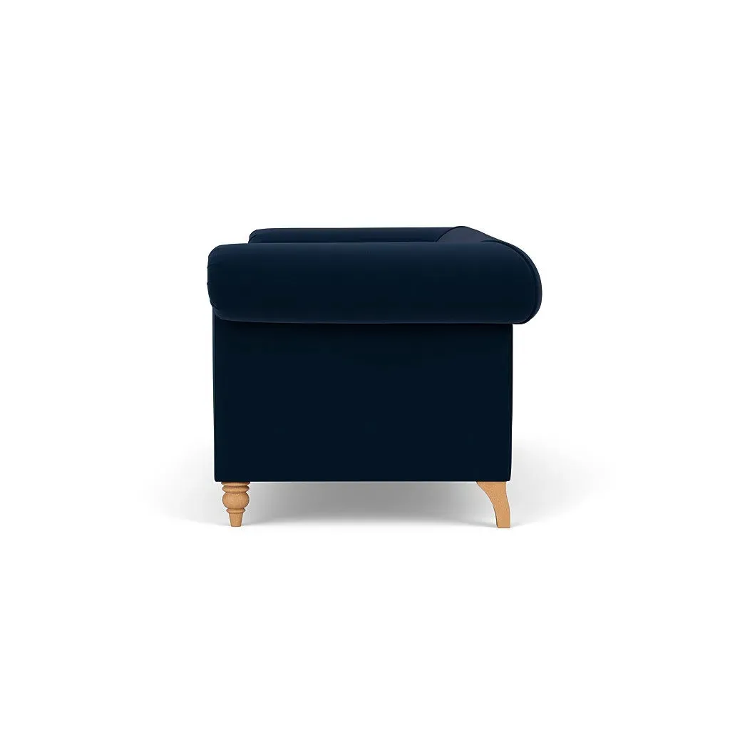 3-Seater Sofa - Deep Blue, Matt Velvet