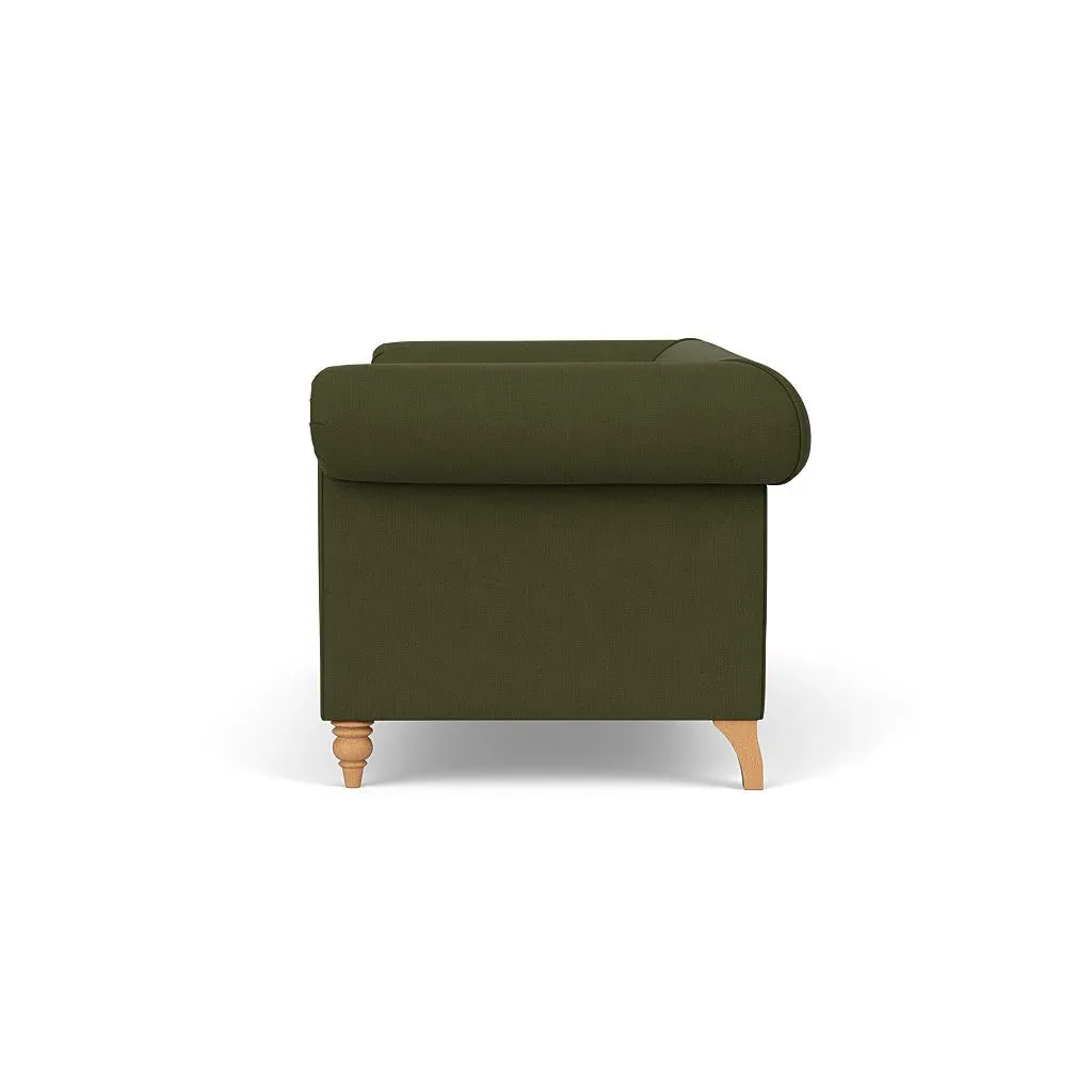 3-Seater Sofa - Forest Green, Linen Mix
