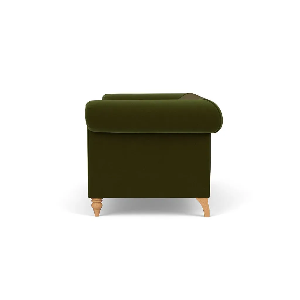 3-Seater Sofa - Forest Green, Matt Velvet