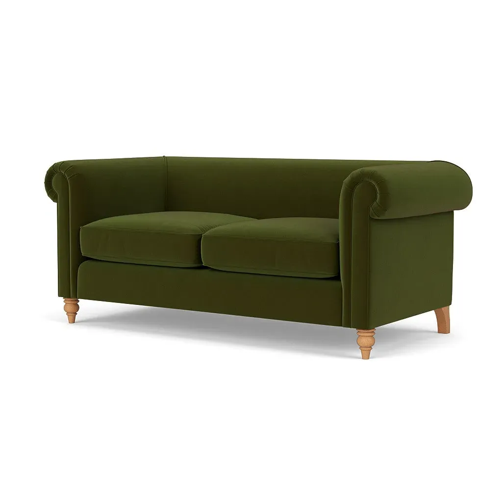 3-Seater Sofa - Forest Green, Matt Velvet