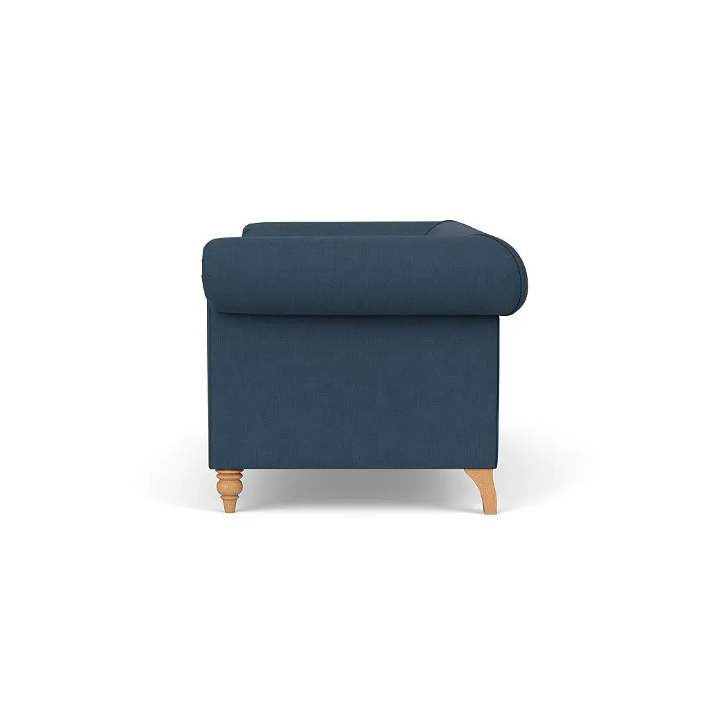 3-Seater Sofa - Indigo, Linen Mix