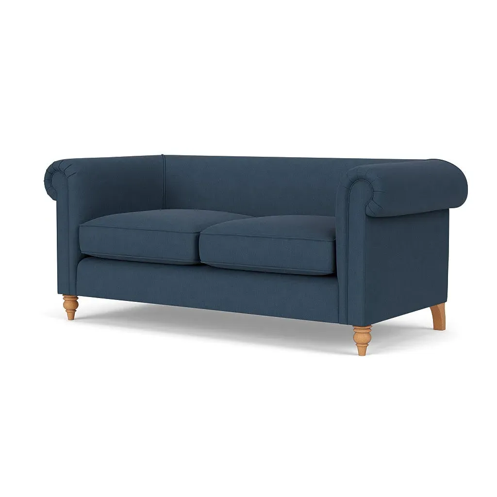 3-Seater Sofa - Indigo, Linen Mix