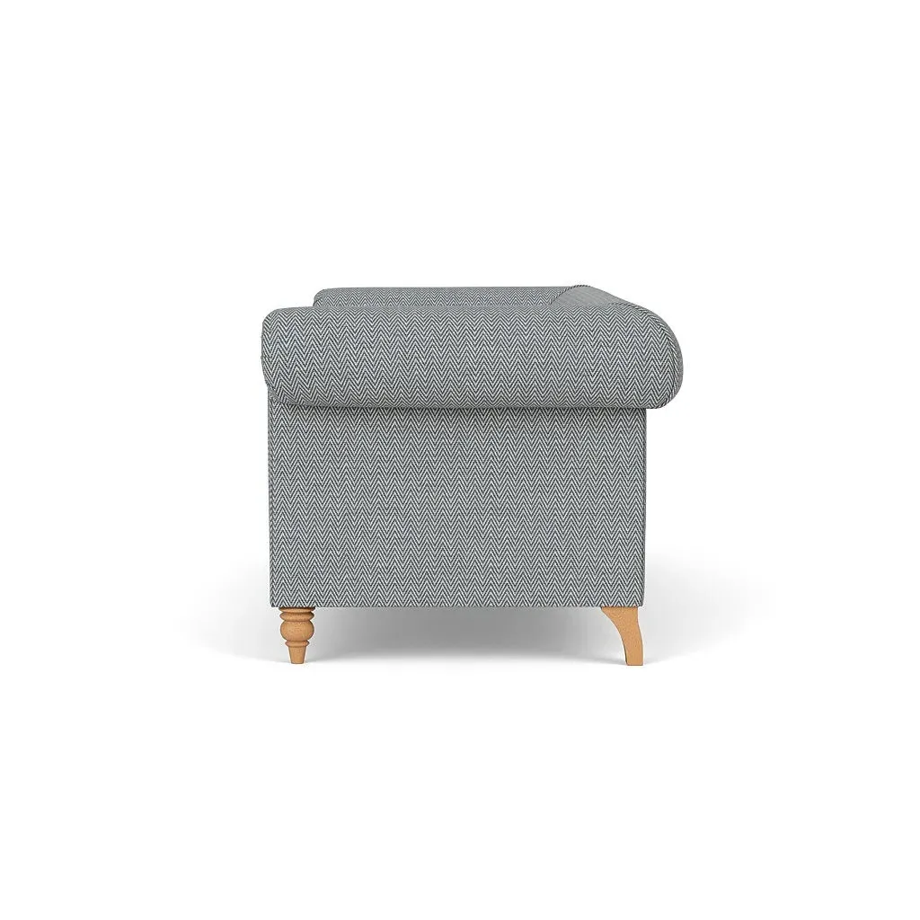 3-Seater Sofa - Navy, Herringbone Weave
