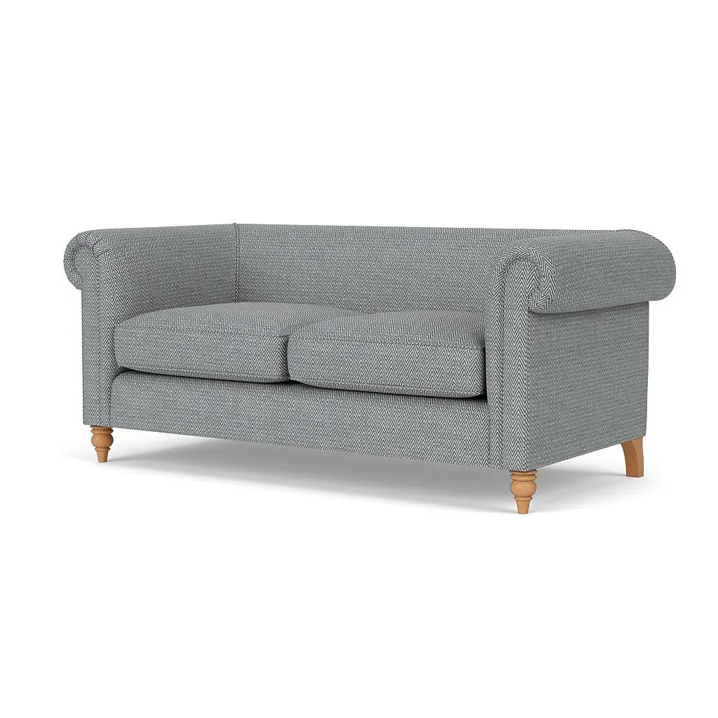 3-Seater Sofa - Navy, Herringbone Weave