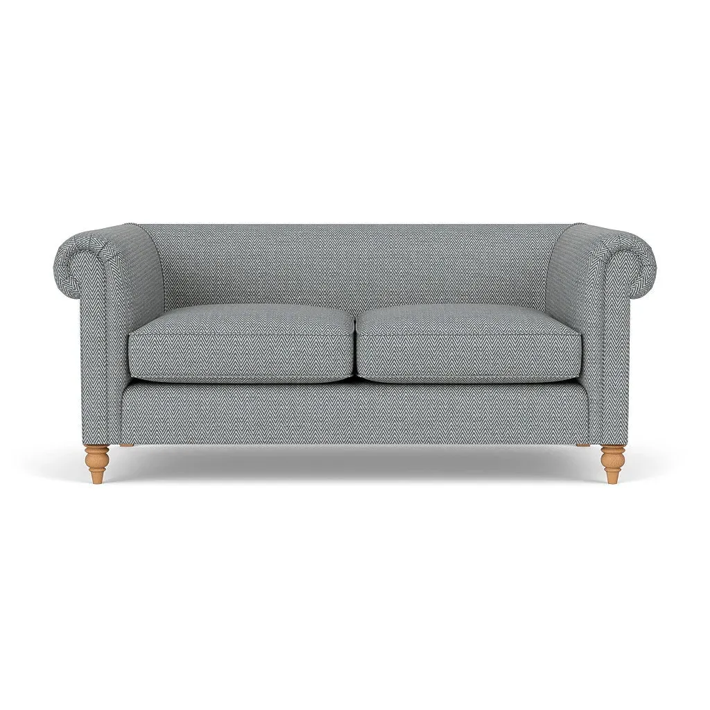 3-Seater Sofa - Navy, Herringbone Weave