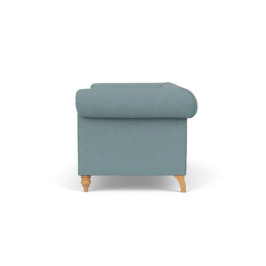 3-Seater Sofa - Sky Blue, Linen Mix