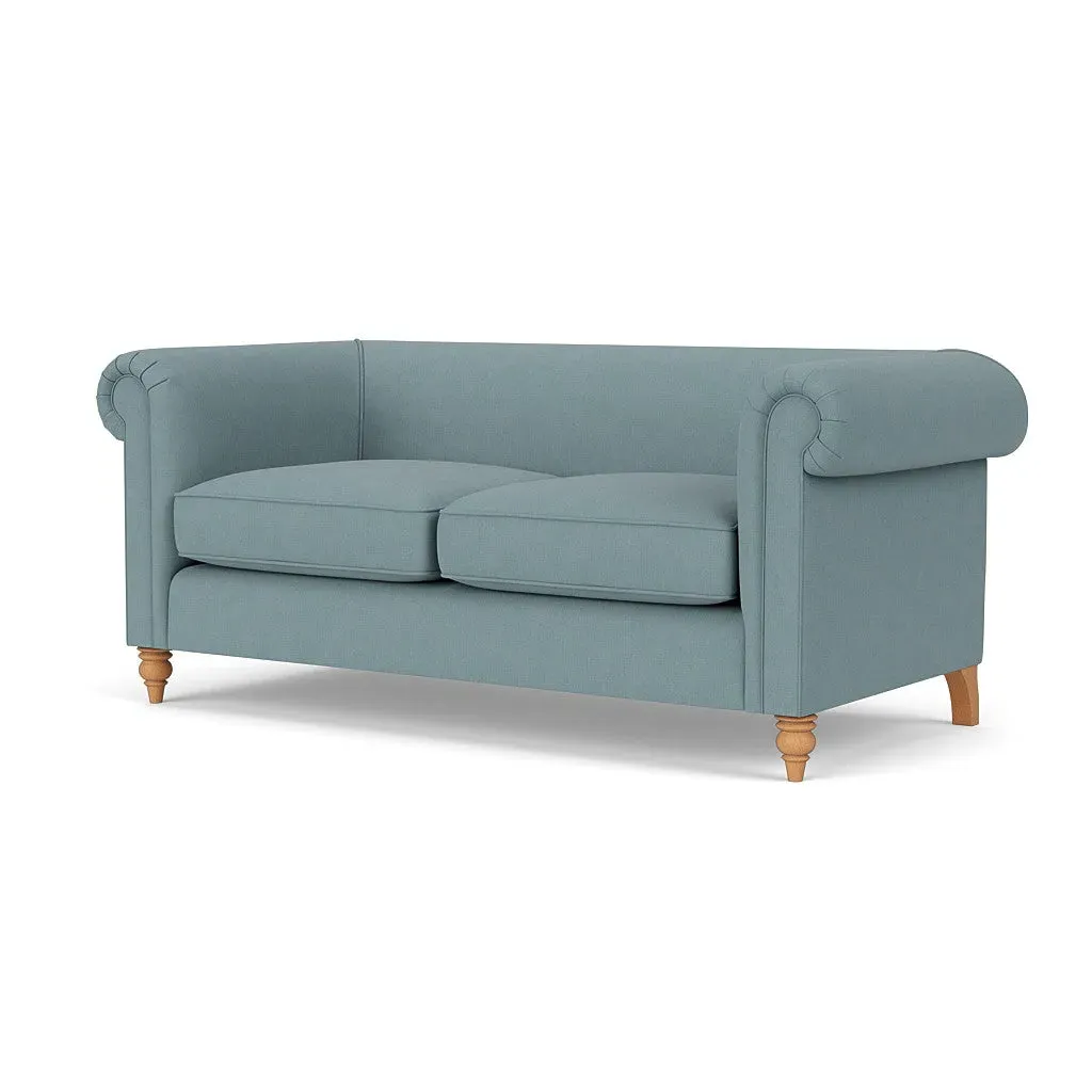 3-Seater Sofa - Sky Blue, Linen Mix