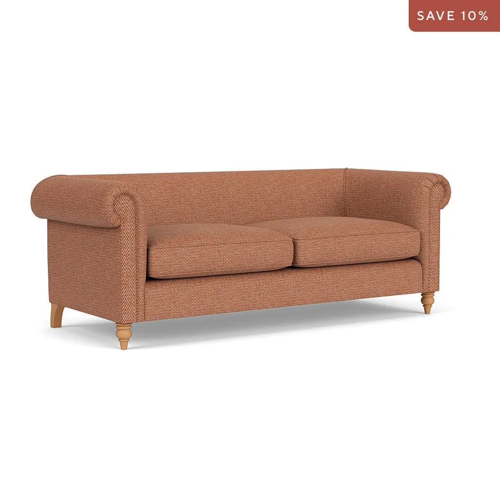 4-Seater Sofa - Brick, Herringbone Weave